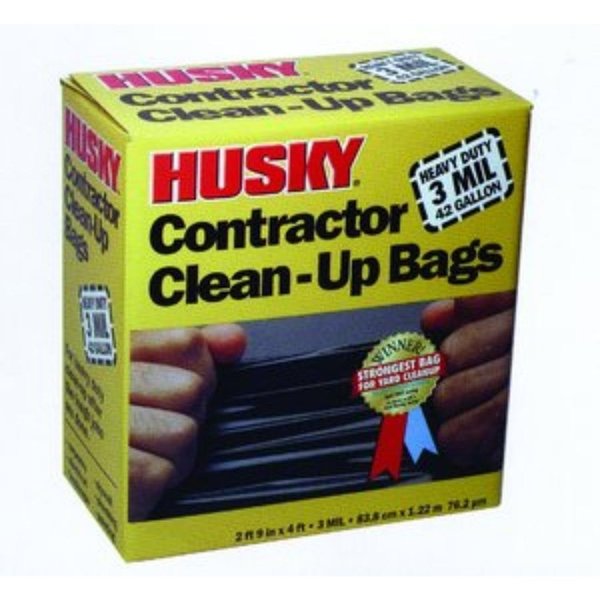 Husky 42 gal Trash Bags, Heavy-Duty Contractor, 3 mil, Black HK42WC032B
